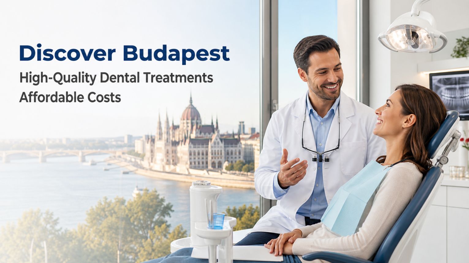 Budapest dental tourism clinic offering high-quality, affordable dental treatments for UK and US patients in Hungary